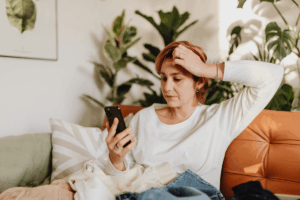 Woman looking at dental practice website